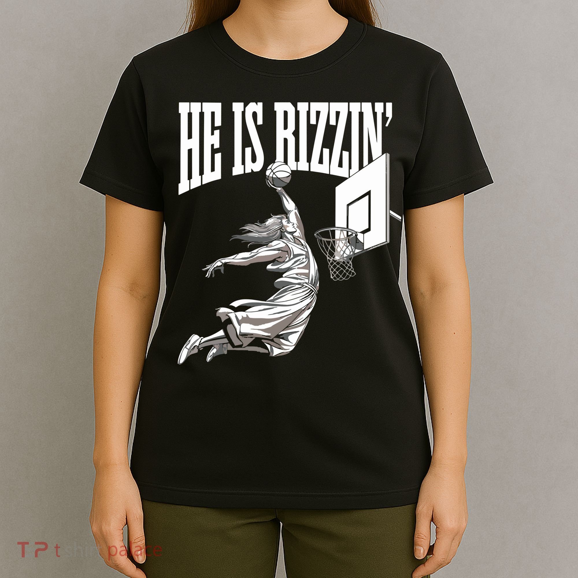He Is Rizzin Basketball Jesus Dunk Memes Humor T-Shirt