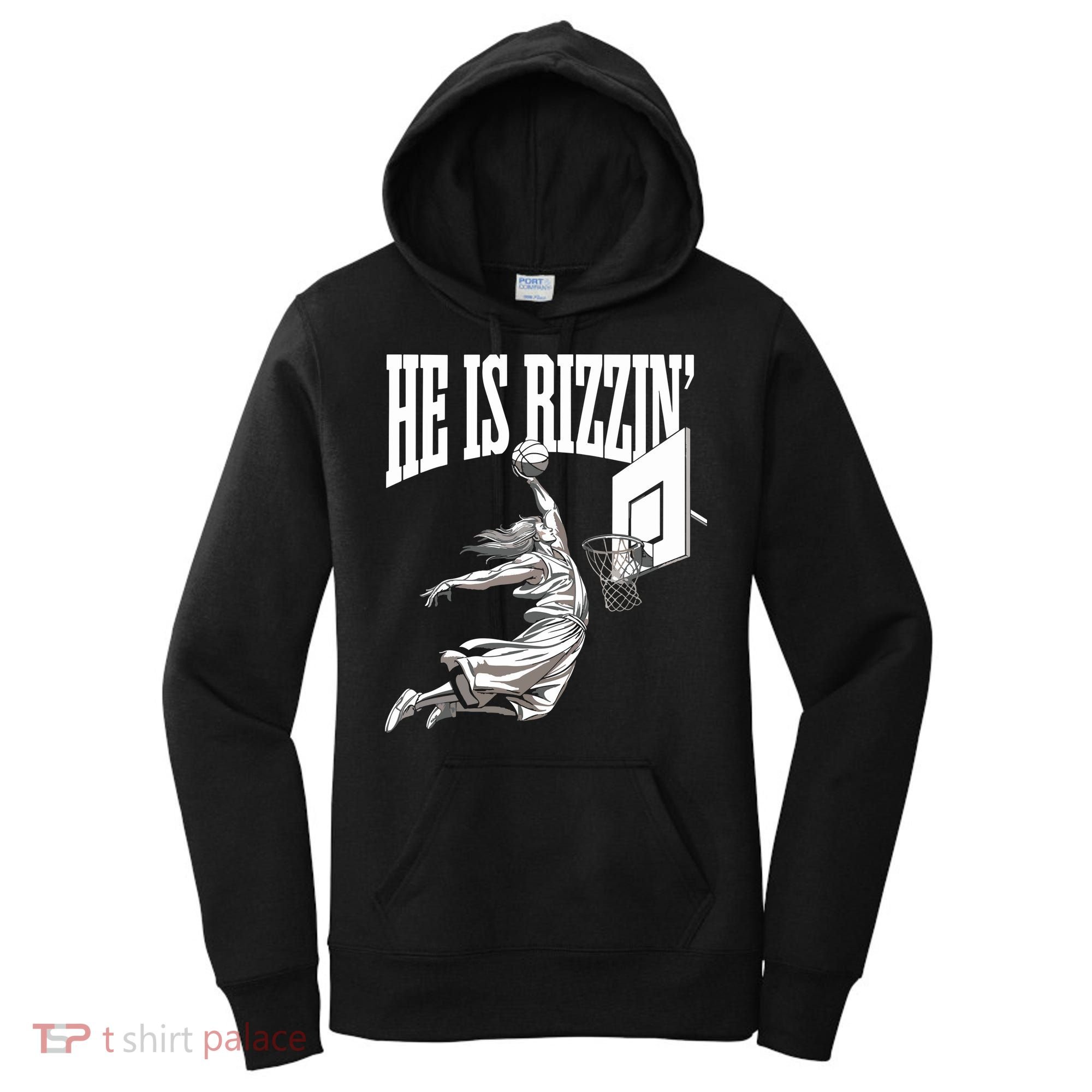 He Is Rizzin Basketball Jesus Dunk Memes Humor Women's Hoodie