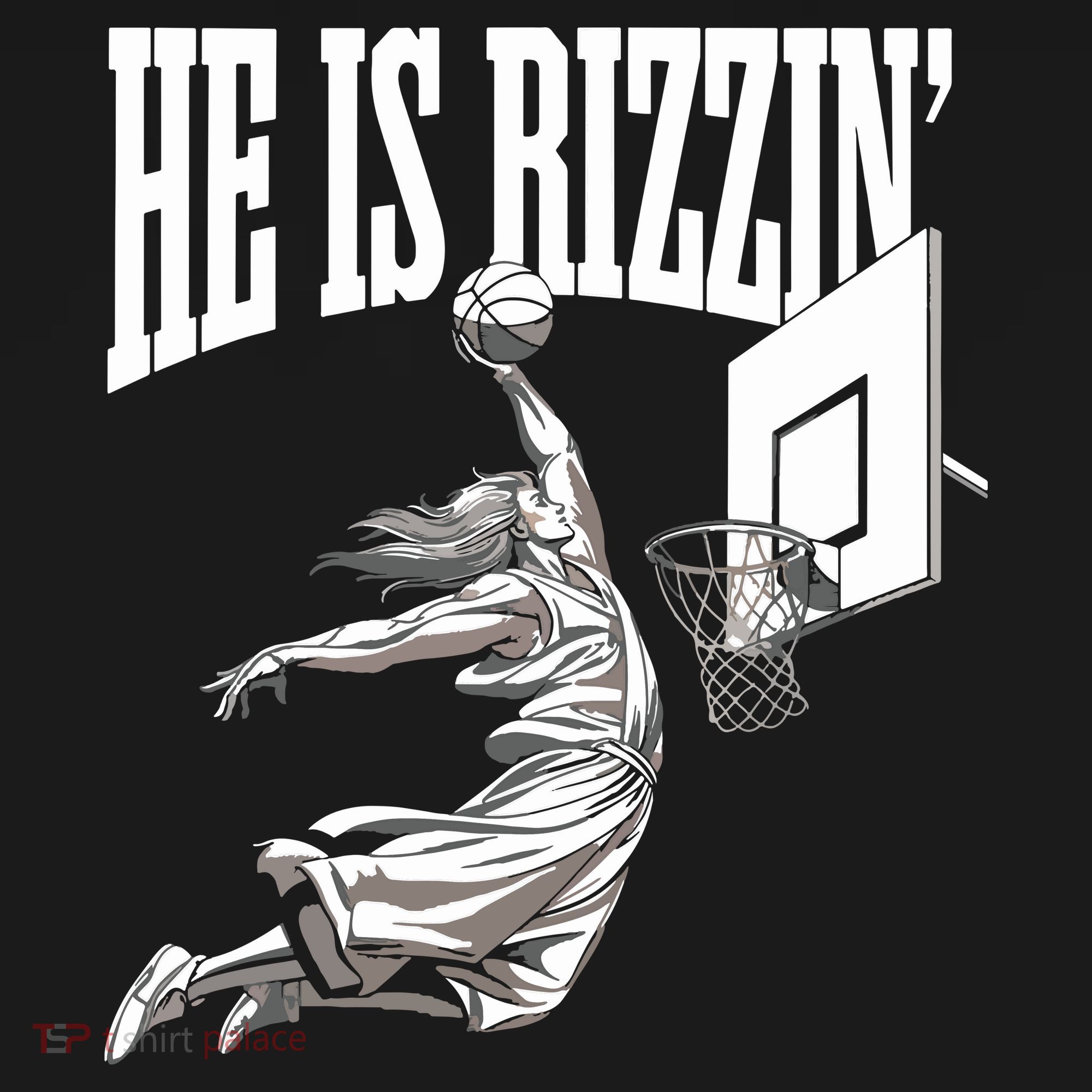 He Is Rizzin Basketball Jesus Dunk Memes Humor Women's Hoodie