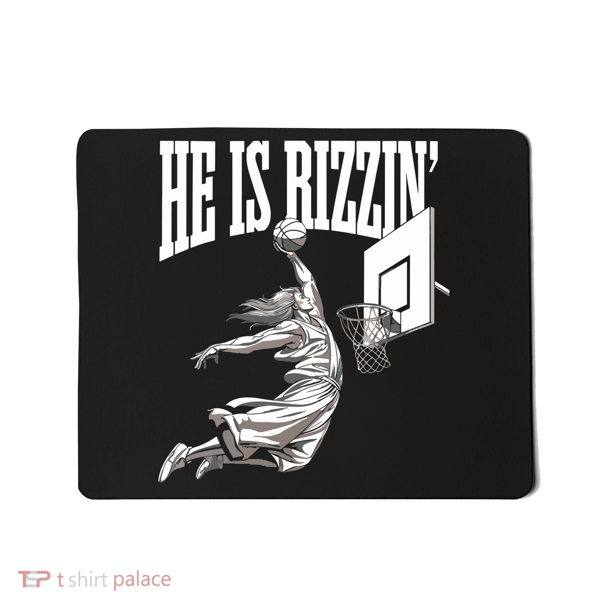 He Is Rizzin Basketball Jesus Dunk Memes Humor Mousepad