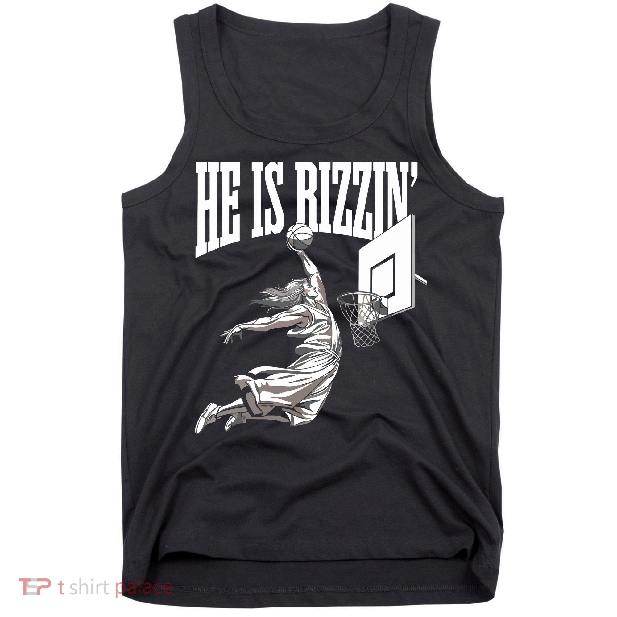 He Is Rizzin Basketball Jesus Dunk Memes Humor Tank Top