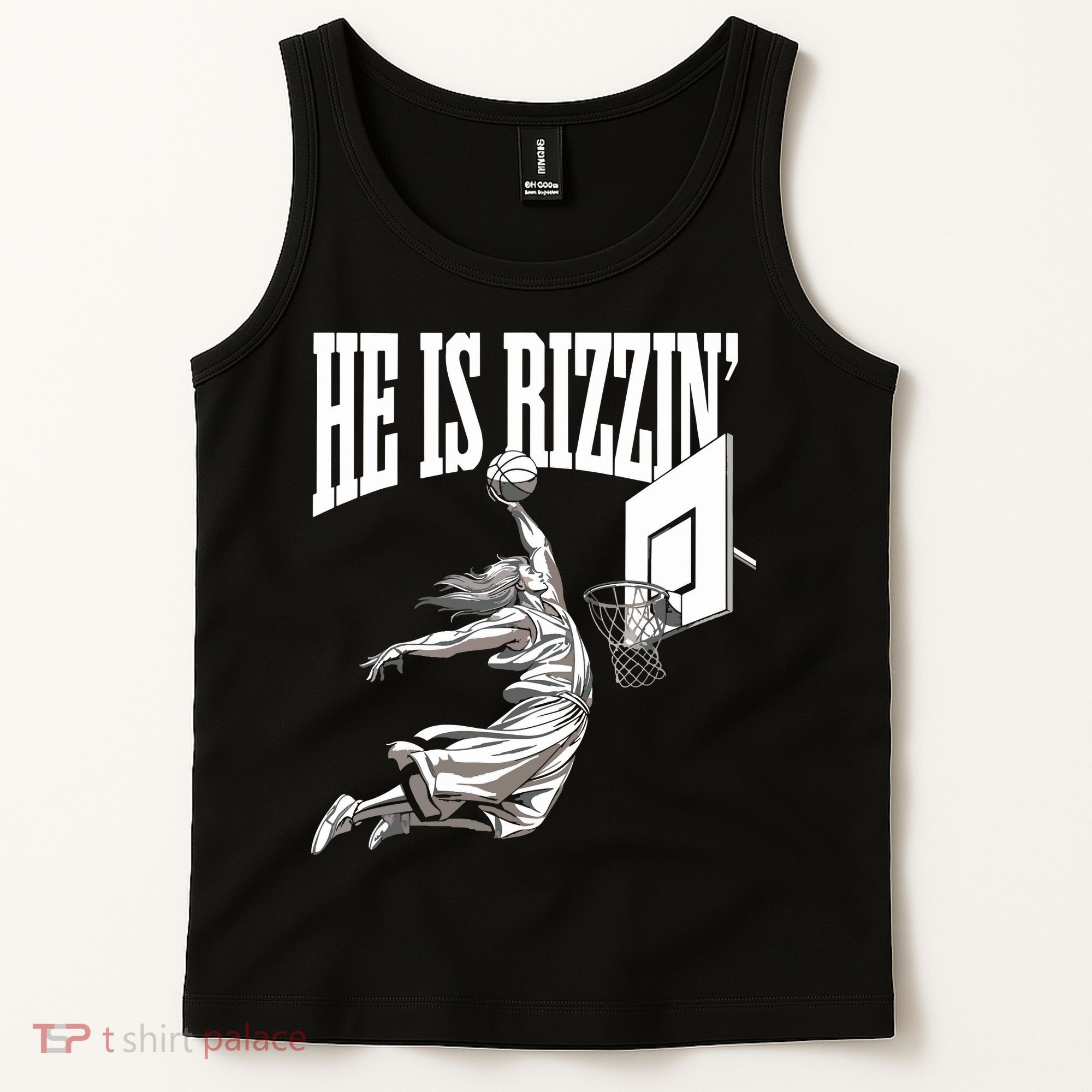 He Is Rizzin Basketball Jesus Dunk Memes Humor Tank Top