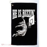 He Is Rizzin Basketball Jesus Dunk Memes Humor Golf Towel thumb 0