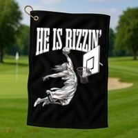 He Is Rizzin Basketball Jesus Dunk Memes Humor Golf Towel thumb 1