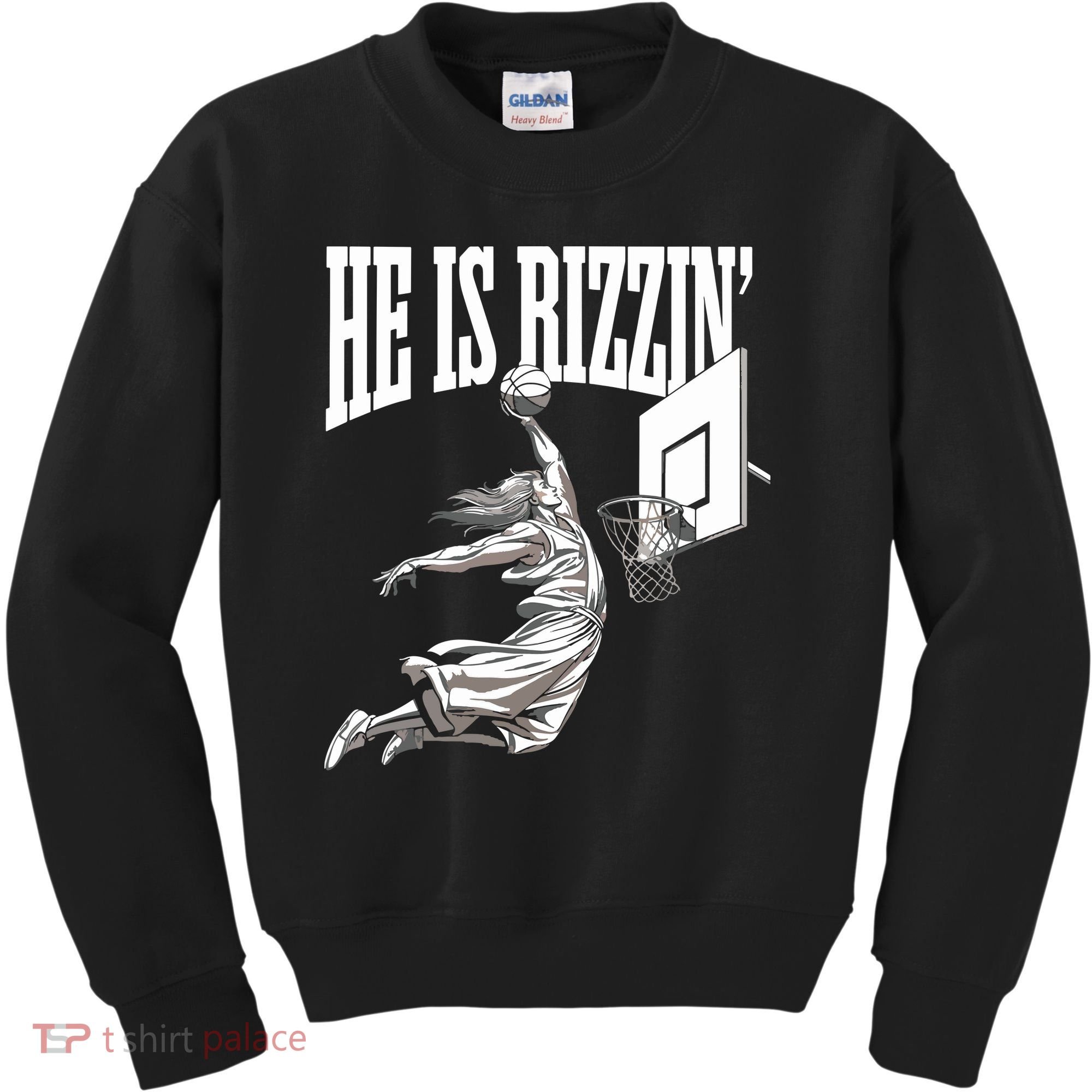 He Is Rizzin Basketball Jesus Dunk Memes Humor Kids Sweatshirt