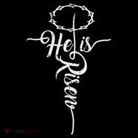 He Is Risen Cross Jesus Religious Easter Day Christians Women's Hoodie thumb 2