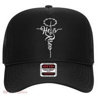 He Is Risen Cross Jesus Religious Easter Day Christians Hat thumb 0