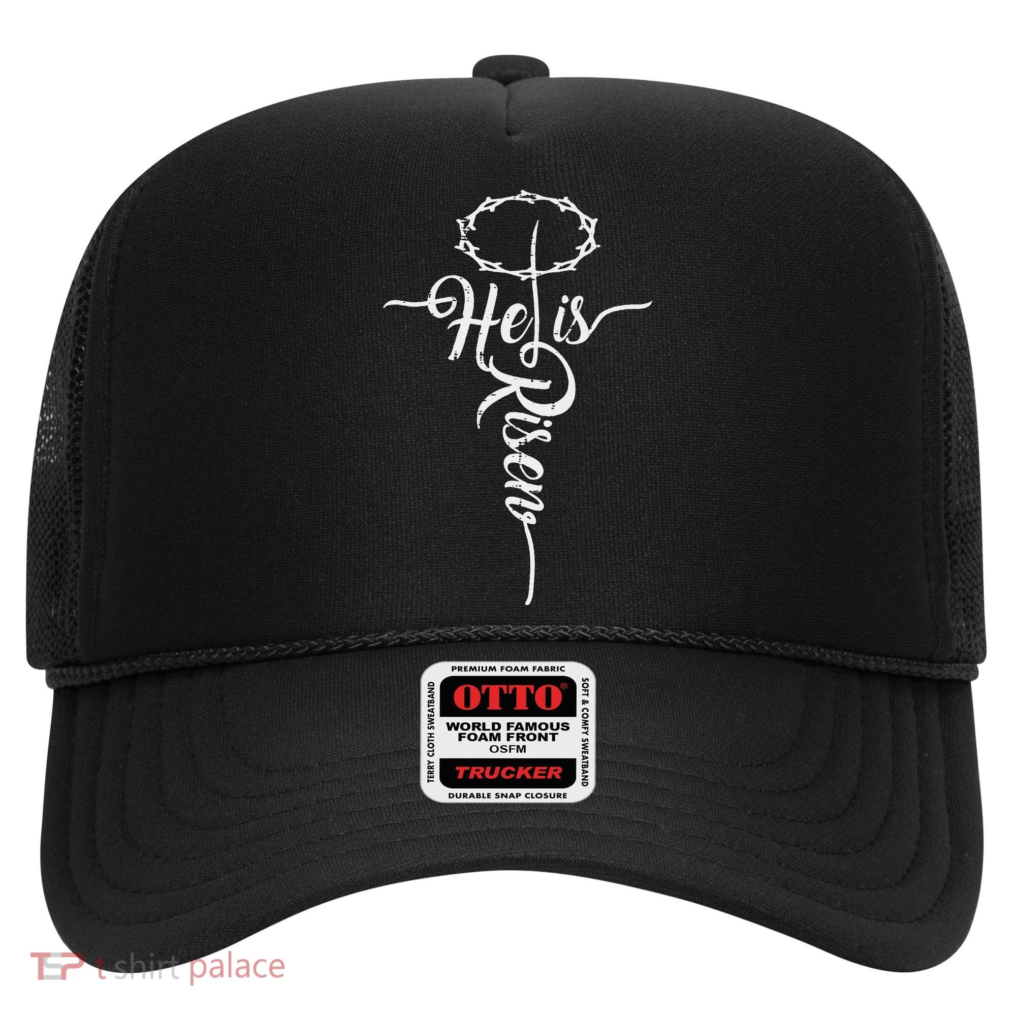 He Is Risen Cross Jesus Religious Easter Day Christians Hat