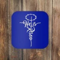 He Is Risen Cross Jesus Religious Easter Day Christians Coaster thumb 0
