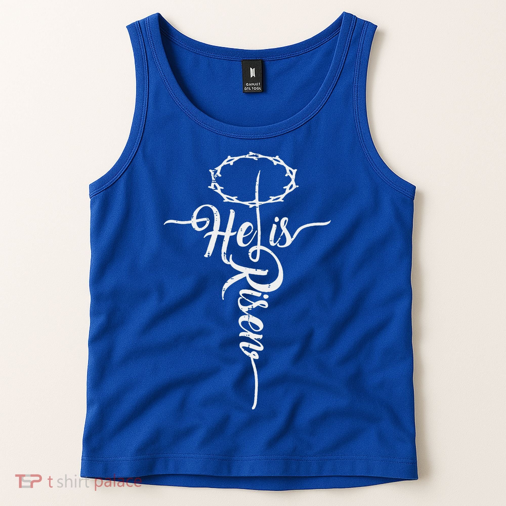 He Is Risen Cross Jesus Religious Easter Day Christians Tank Top