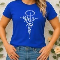 He Is Risen Cross Jesus Religious Easter Day Christians Women's T-Shirt thumb 2