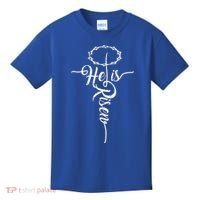 He Is Risen Cross Jesus Religious Easter Day Christians Kids T-Shirt thumb 0