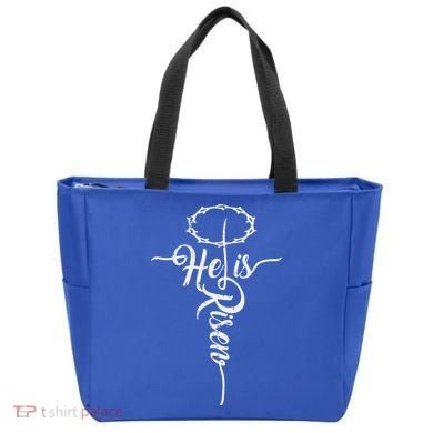 He Is Risen Cross Jesus Religious Easter Day Christians Tote Bag