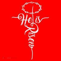 He Is Risen Cross Jesus Religious Easter Day Christians Santa Hat thumb 1