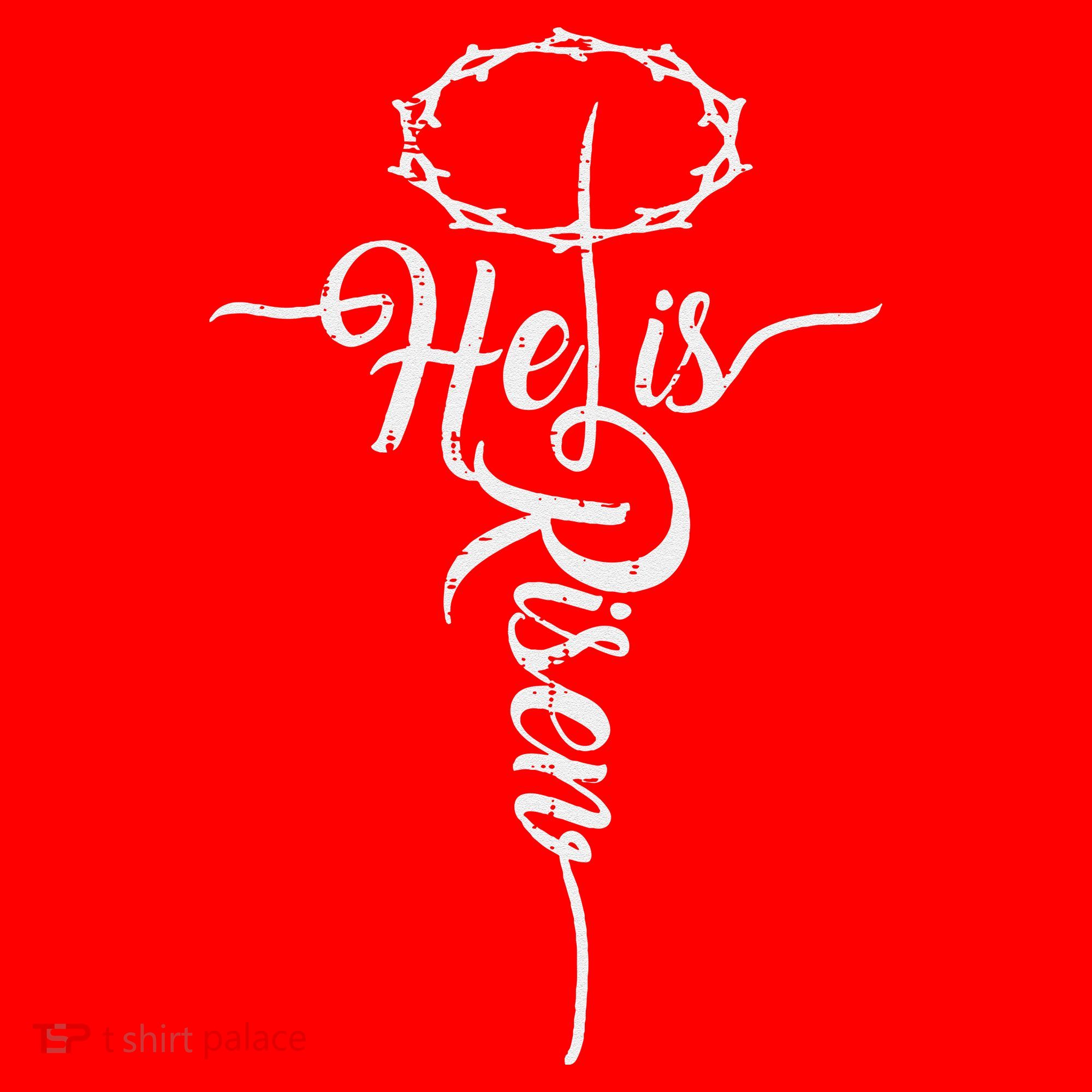He Is Risen Cross Jesus Religious Easter Day Christians Santa Hat