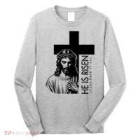 He Is Risen Jesus Paid It All Long Sleeve Shirt thumb 0