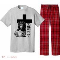 He Is Risen Jesus Paid It All Pajama Set thumb 0