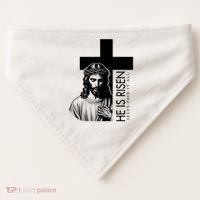 He Is Risen Jesus Paid It All USA-Made Doggie Bandana thumb 0