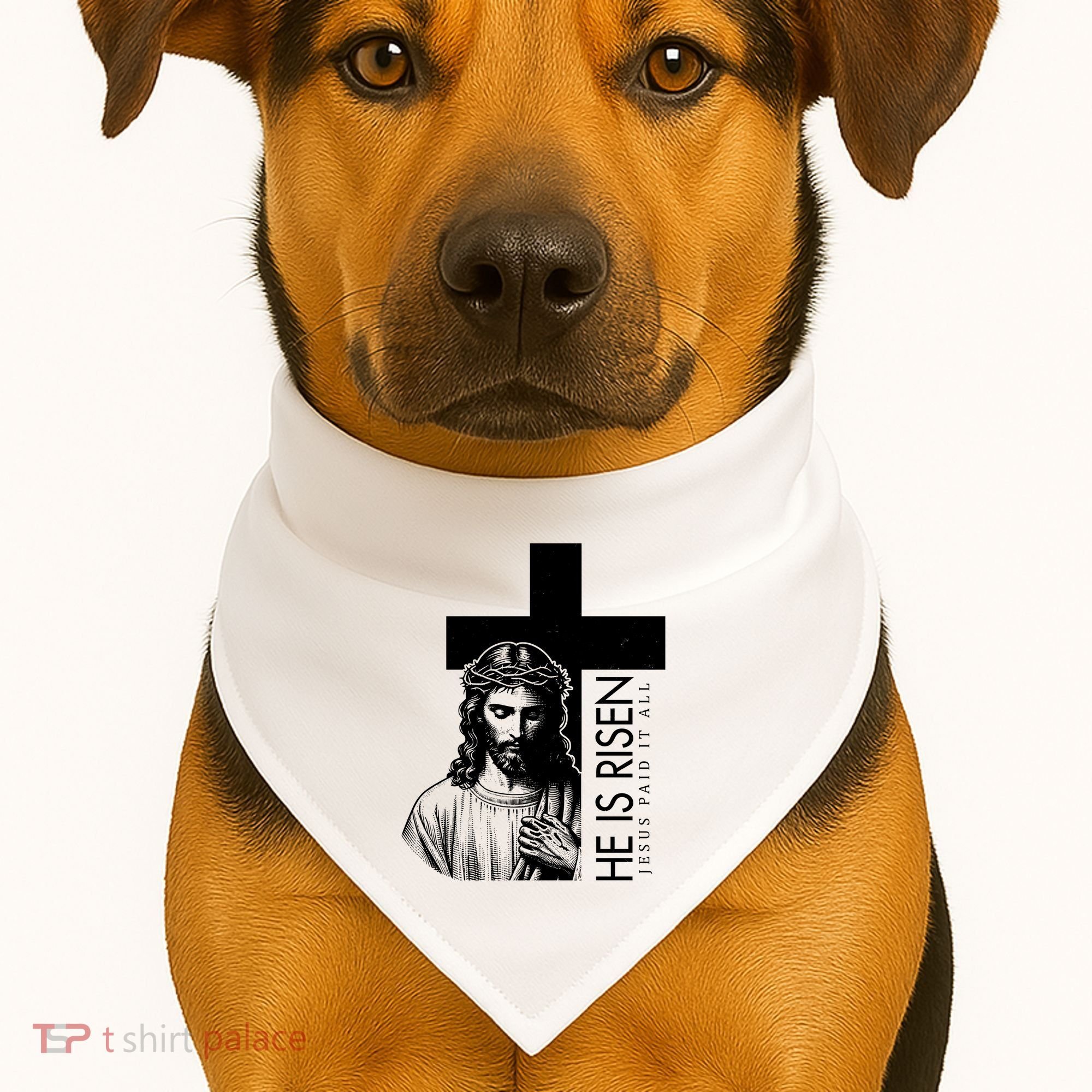 He Is Risen Jesus Paid It All USA-Made Doggie Bandana