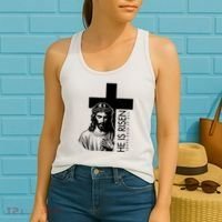 He Is Risen Jesus Paid It All Women's Tank Top thumb 2