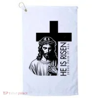 He Is Risen Jesus Paid It All Golf Towel thumb 0