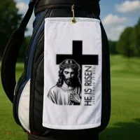 He Is Risen Jesus Paid It All Golf Towel thumb 2