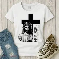 He Is Risen Jesus Paid It All Women's T-Shirt thumb 3
