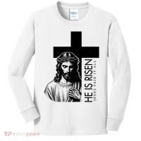 He Is Risen Jesus Paid It All Kids Long Sleeve Shirt thumb 0