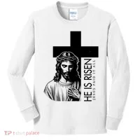 He Is Risen Jesus Paid It All Kids Long Sleeve Shirt thumb 0