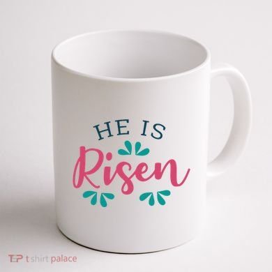 He Is Risen Easter Jesus Coffee Mug back