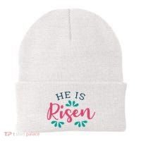 He Is Risen Easter Jesus Beanie thumb 0