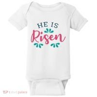 He Is Risen Easter Jesus Baby Bodysuit thumb 0