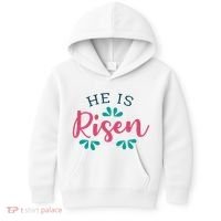 He Is Risen Easter Jesus Kids Hoodie thumb 0