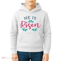 He Is Risen Easter Jesus Kids Hoodie thumb 4