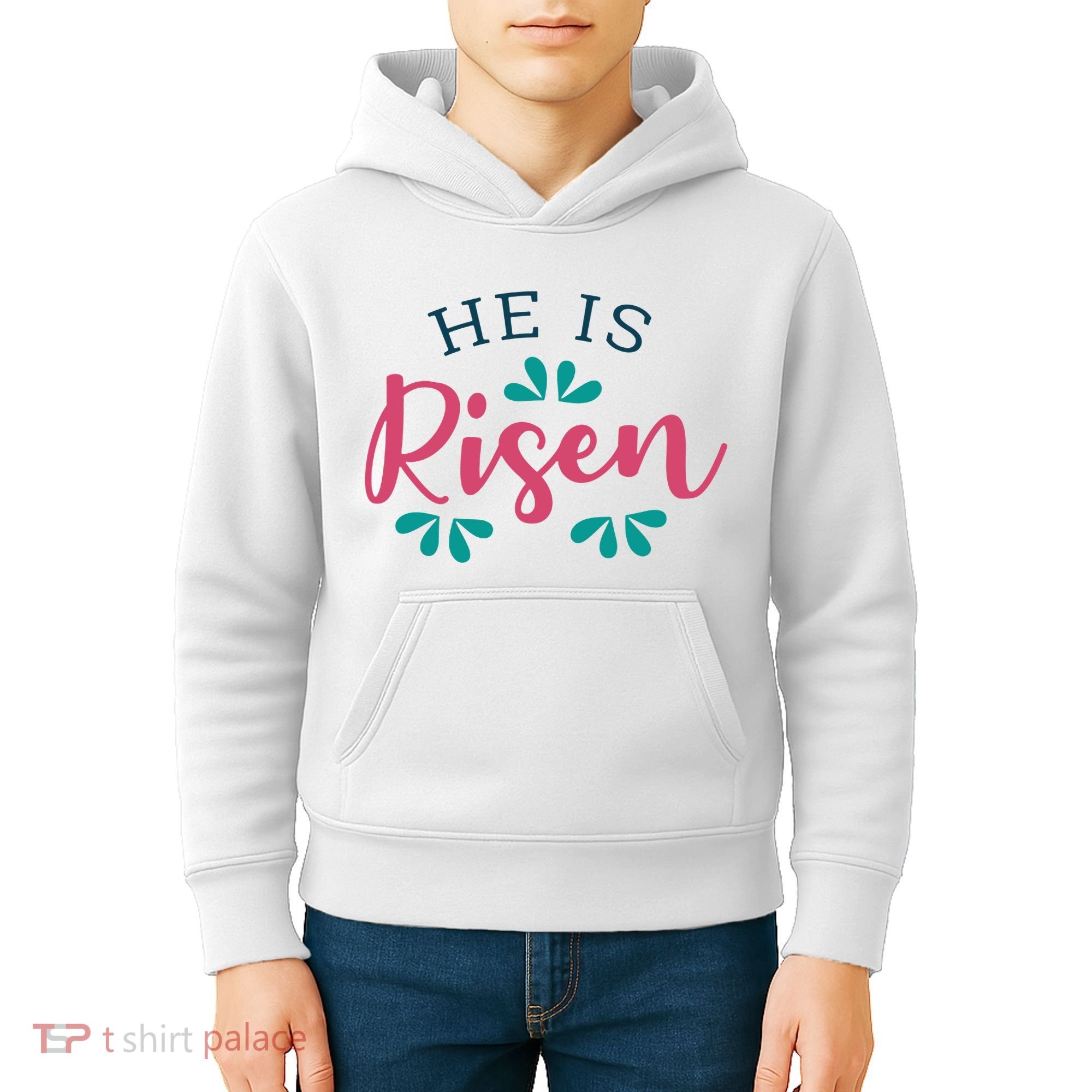 He Is Risen Easter Jesus Kids Hoodie