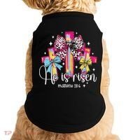 He Is Risen Jesus Christian Happy Easter Women Doggie Tank thumb 0