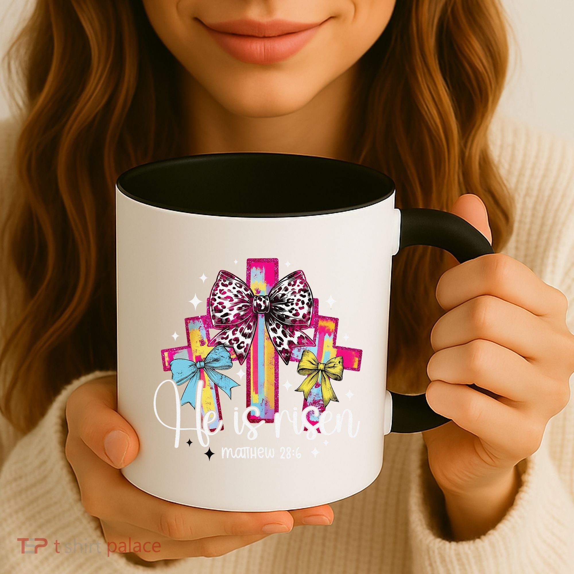 He Is Risen Jesus Christian Happy Easter Women Coffee Mug