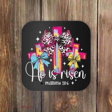 He Is Risen Jesus Christian Happy Easter Women Coaster