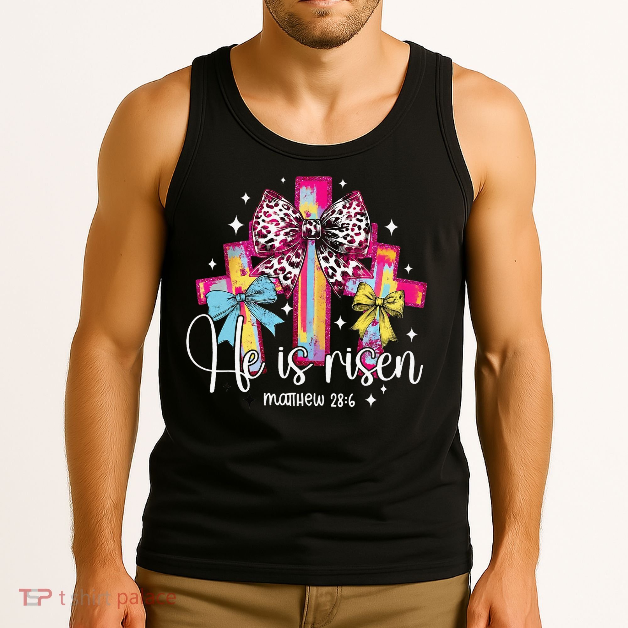 He Is Risen Jesus Christian Happy Easter Women Tank Top