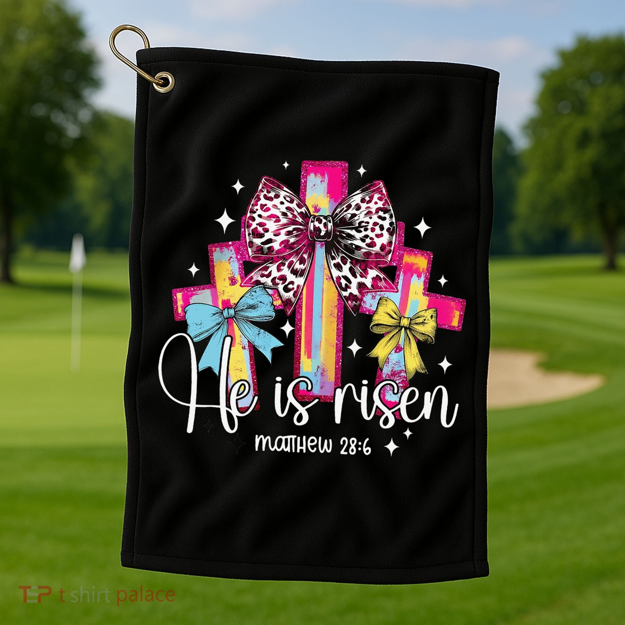 He Is Risen Jesus Christian Happy Easter Women Golf Towel
