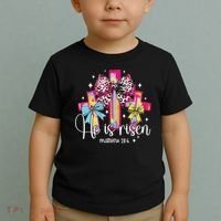 He Is Risen Jesus Christian Happy Easter Women Toddler T-Shirt thumb 2