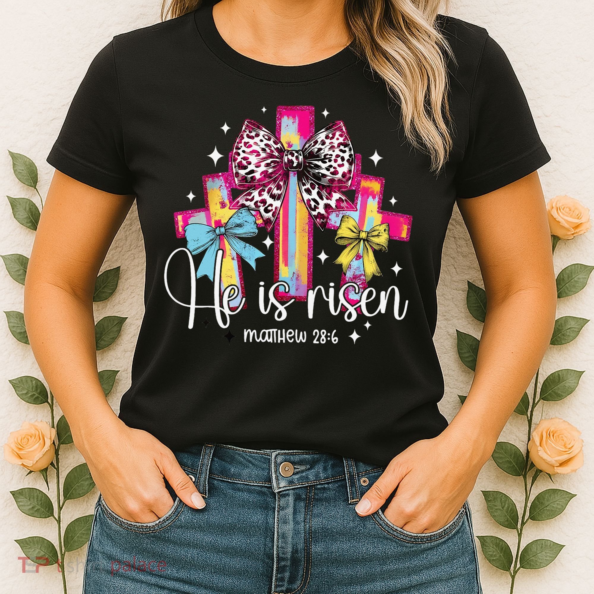 He Is Risen Jesus Christian Happy Easter Women Women's T-Shirt