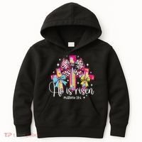 He Is Risen Jesus Christian Happy Easter Women Kids Hoodie thumb 0