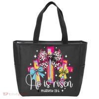 He Is Risen Jesus Christian Happy Easter Women Tote Bag thumb 0