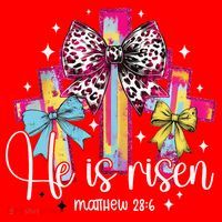 He Is Risen Jesus Christian Happy Easter Women Santa Hat thumb 1