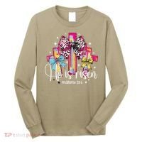 He Is Risen Jesus Christian Happy Easter Women Long Sleeve Shirt thumb 0