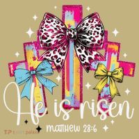 He Is Risen Jesus Christian Happy Easter Women Kids T-Shirt thumb 2