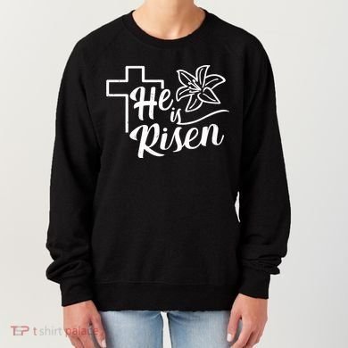 He Is Risen Easter Jesus Cross Women's Sweatshirt
