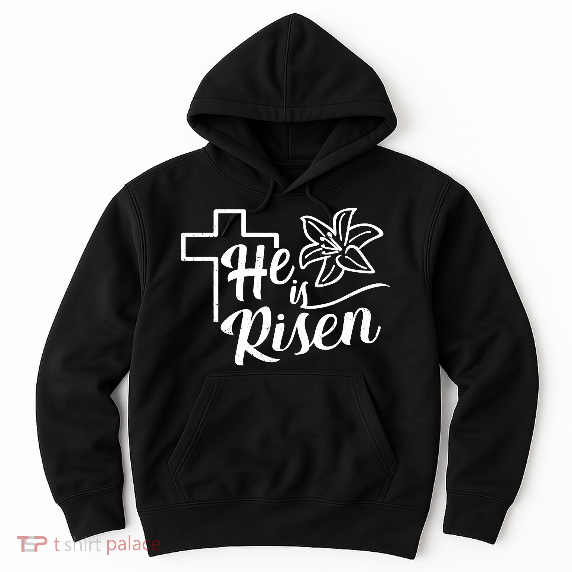 He Is Risen Easter Jesus Cross Hoodie