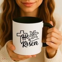 He Is Risen Easter Jesus Cross Coffee Mug thumb 3
